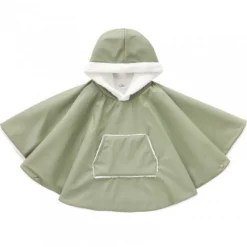 Poncho imperméable avec sherpa 12/24mois vert sauge