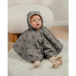 Poncho imperméable doublure groloudoux 6-12m - kaki