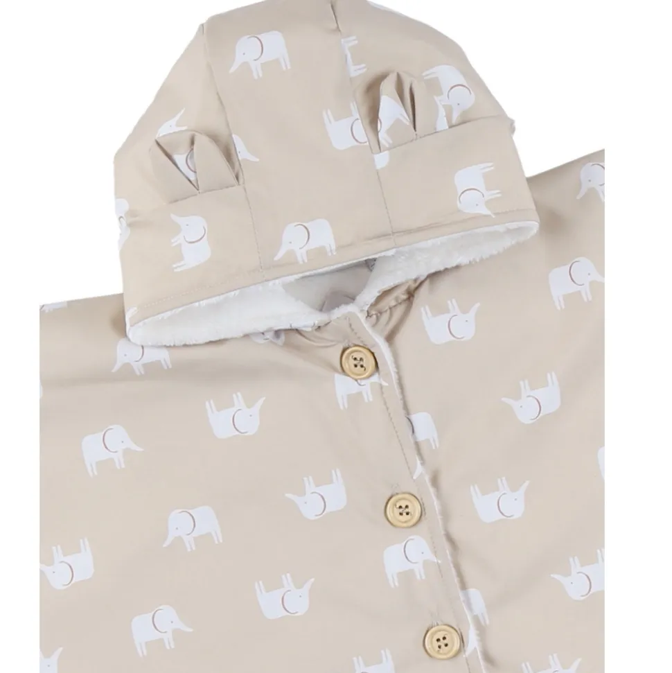 Poncho imperméable doublure groloudoux 6-12m - beige