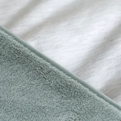 Poncho pour siège auto teddy et gaze de coton cadum vert sauge