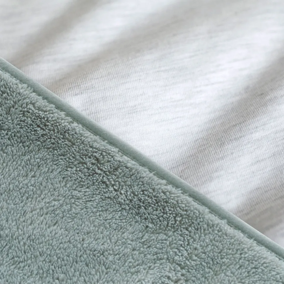Poncho pour siège auto teddy et gaze de coton cadum vert sauge