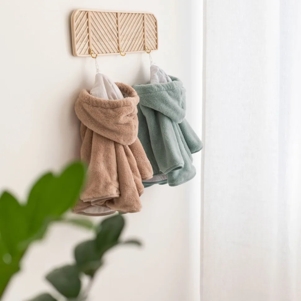 Poncho pour siège auto teddy et gaze de coton cadum vert sauge