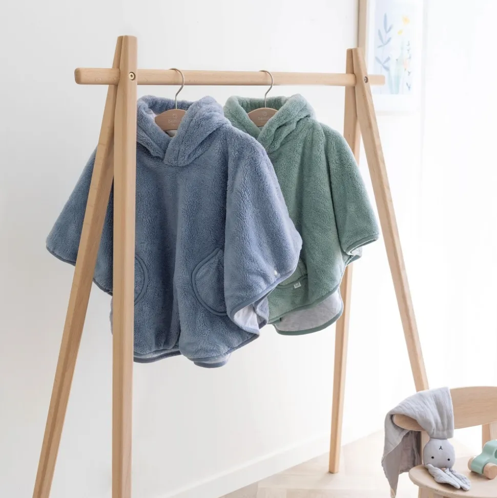 Poncho pour siège auto teddy et gaze de coton cadum vert sauge