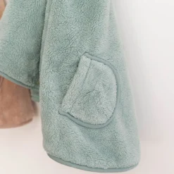 Poncho pour siège auto teddy et gaze de coton cadum vert sauge