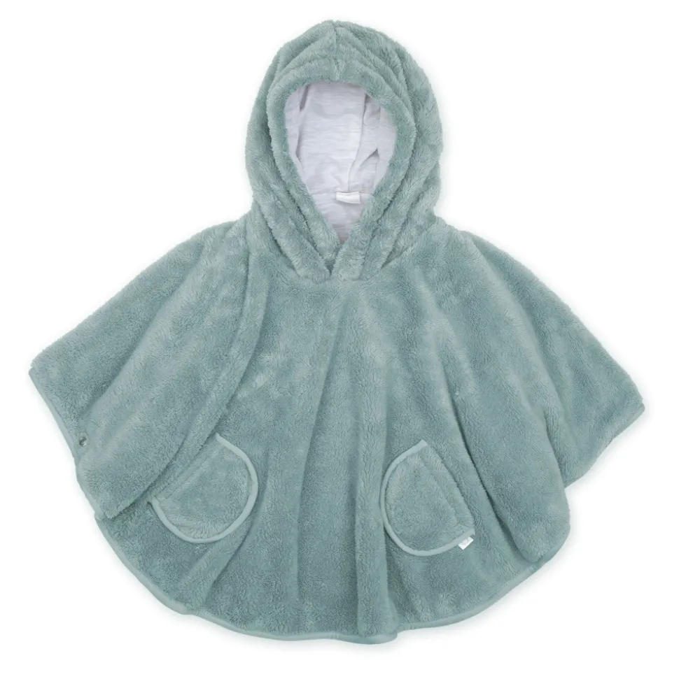 Poncho pour siège auto teddy et gaze de coton cadum vert sauge