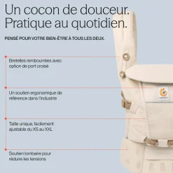 Porte-bébé adapt mesh softflex - bleu nuit