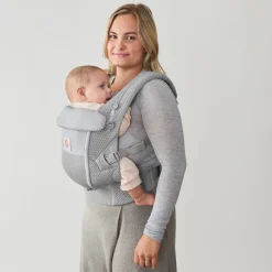 Porte-bébé adapt mesh softflex - gris perle