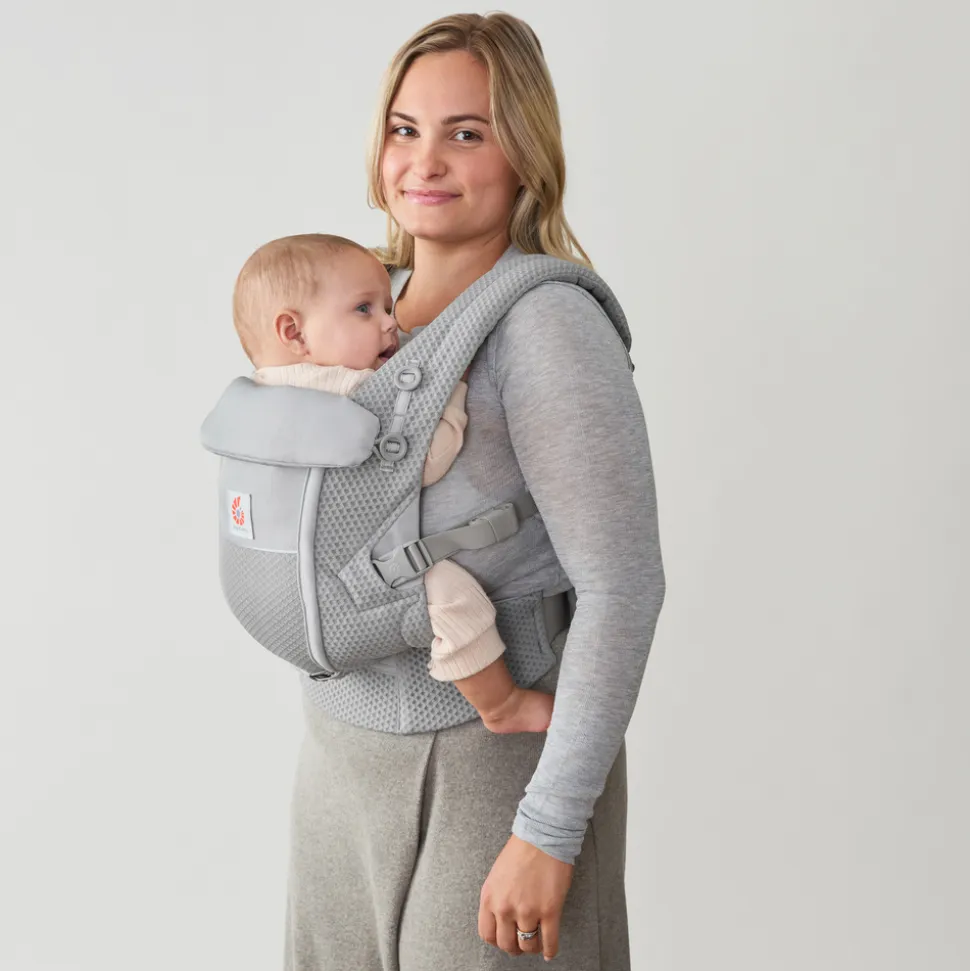 Porte-bébé adapt mesh softflex - gris perle