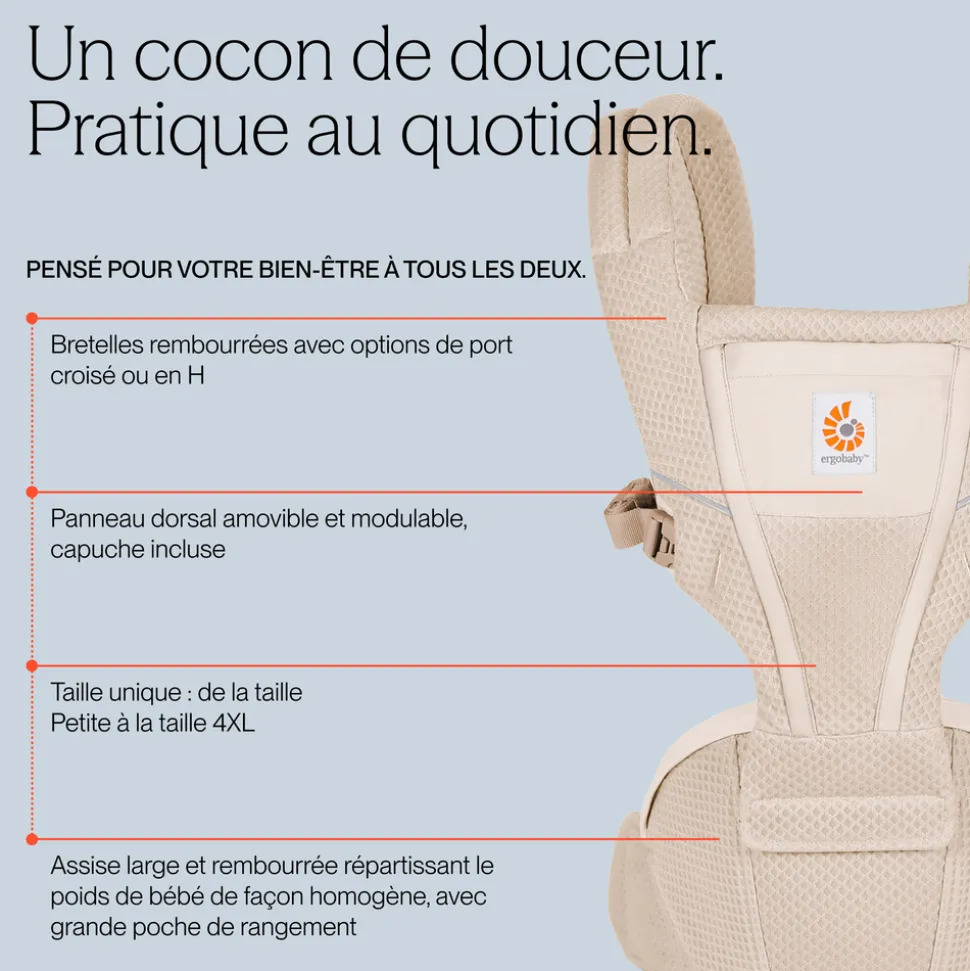 Porte bébé alta hip seat pink quartz