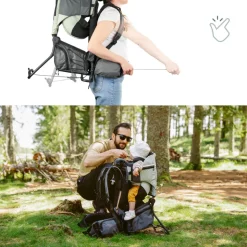 Porte bébé de randonnée moov & hike vert sauge