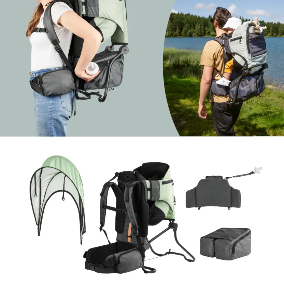Porte bébé de randonnée moov & hike vert sauge