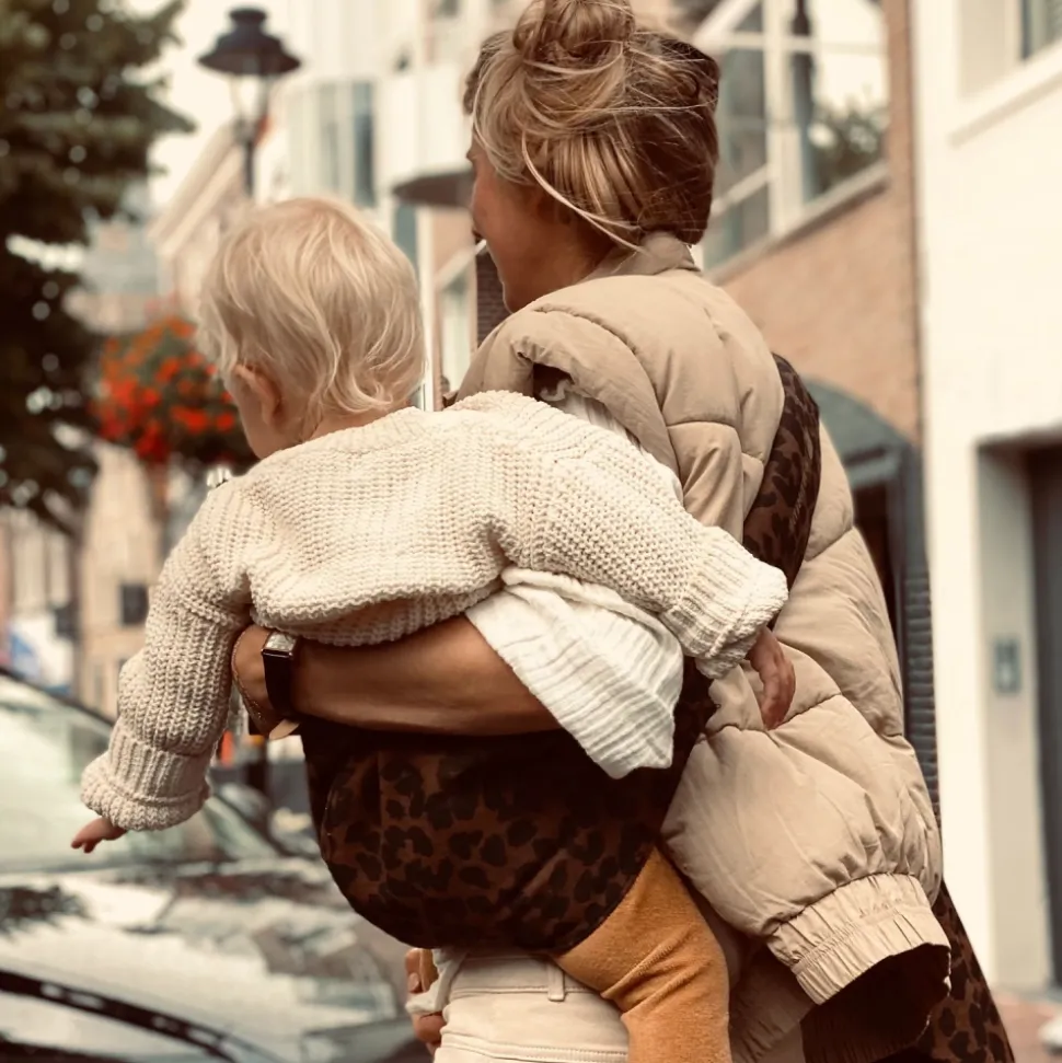 Porte-bébé enfant marron léopard