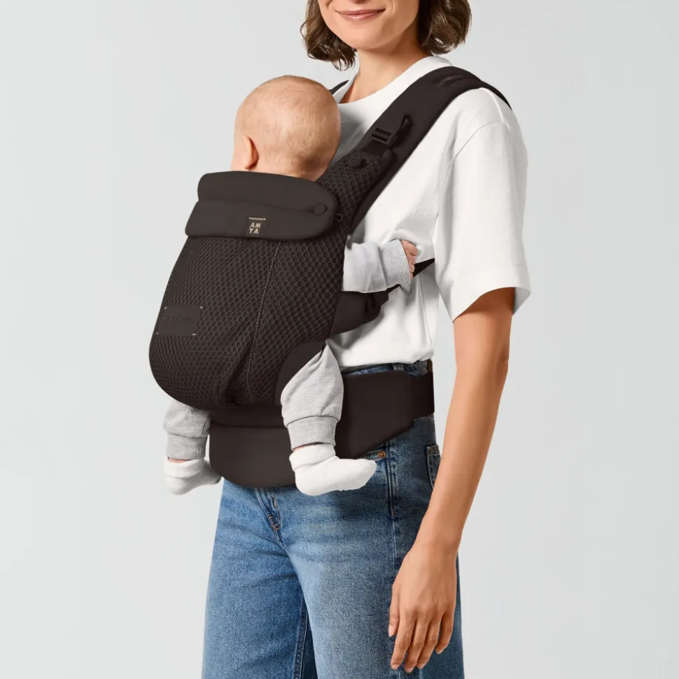 Porte-bébé ergonomique amya évolutif et respirant chocolate brown