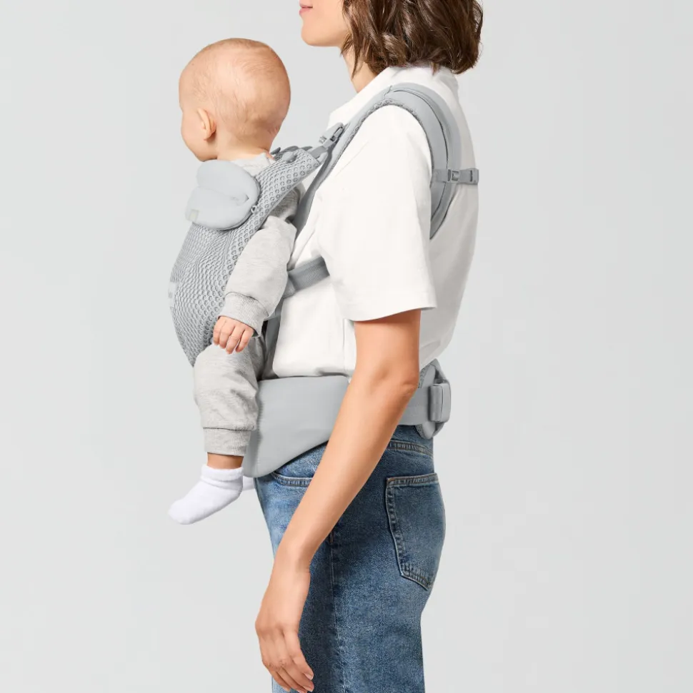 Porte-bébé ergonomique amya évolutif et respirant fog grey