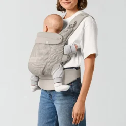 Porte-bébé ergonomique amya évolutif et respirant dune grey