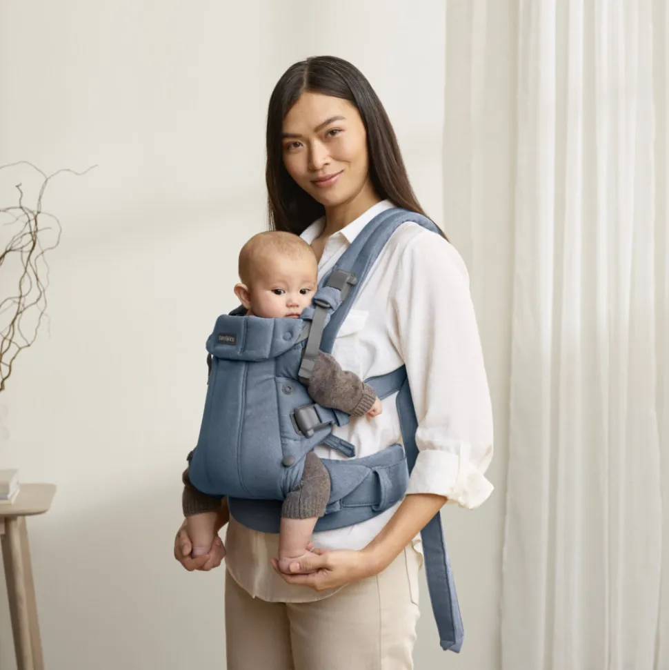Porte bébé harmony melange tissé chiné bleu