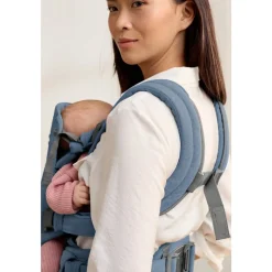 Porte bébé harmony melange tissé chiné bleu