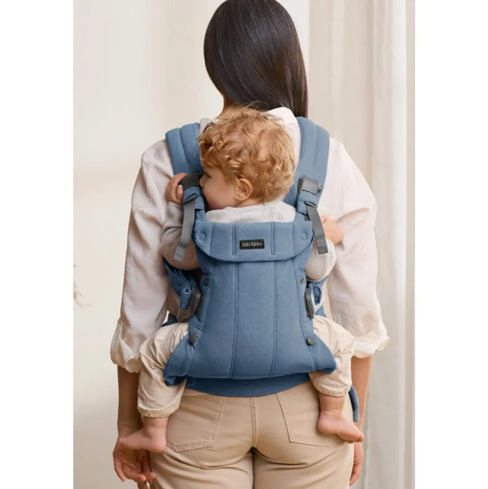 Porte bébé harmony melange tissé chiné bleu