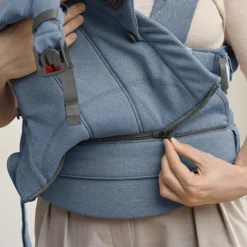 Porte bébé harmony melange tissé chiné bleu