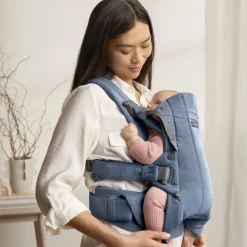 Porte bébé harmony melange tissé chiné bleu