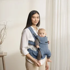 Porte bébé harmony melange tissé chiné bleu