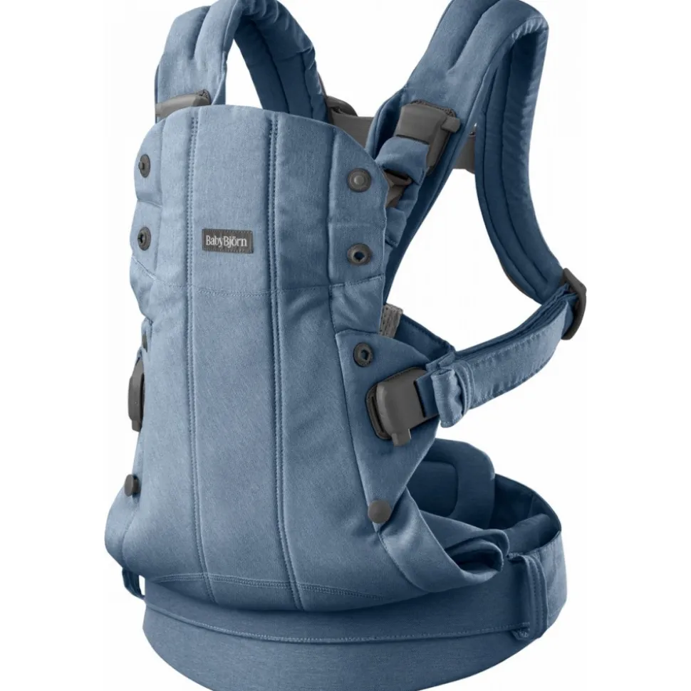 Porte bébé harmony melange tissé chiné bleu