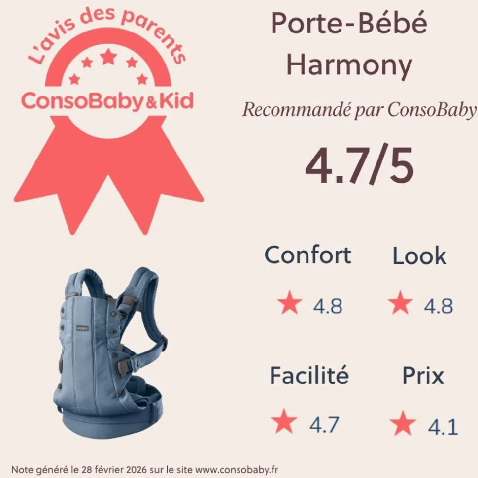 Porte bébé harmony melange tissé chiné bleu