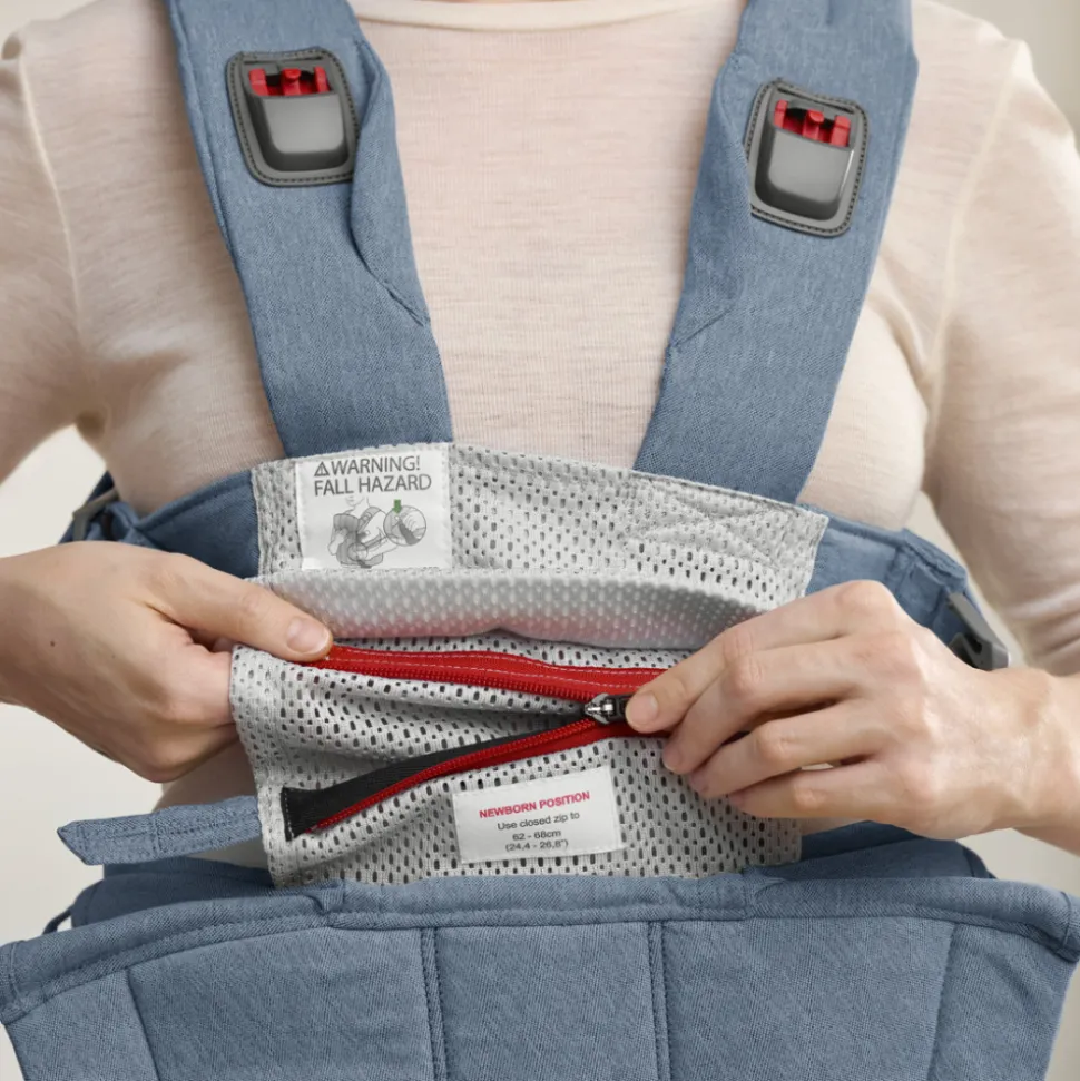 Porte bébé harmony melange tissé chiné bleu