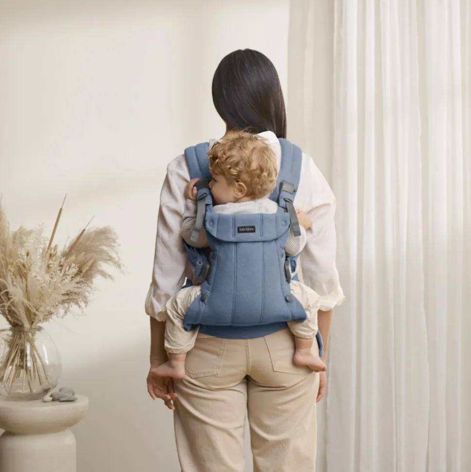 Porte bébé harmony melange tissé chiné bleu