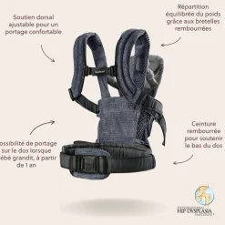 Porte bébé harmony mesh 3d anthracite