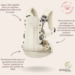 Porte bébé harmony mesh 3d crème