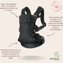 Porte bébé harmony mesh 3d noir