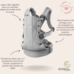Porte bébé harmony tissé chiné gris
