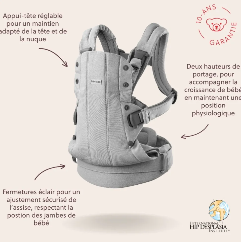 Porte bébé harmony tissé chiné gris