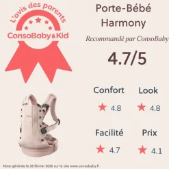 Porte bébé harmony tissé chiné rose