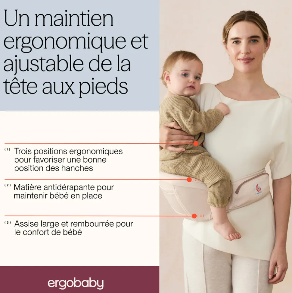 Porte bébé lift hip seat onyx black