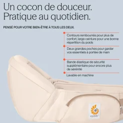 Porte bébé lift hip seat pearl grey