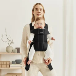 Porte bébé mini coton noir