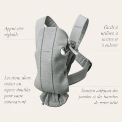 Porte bébé mini coton noir