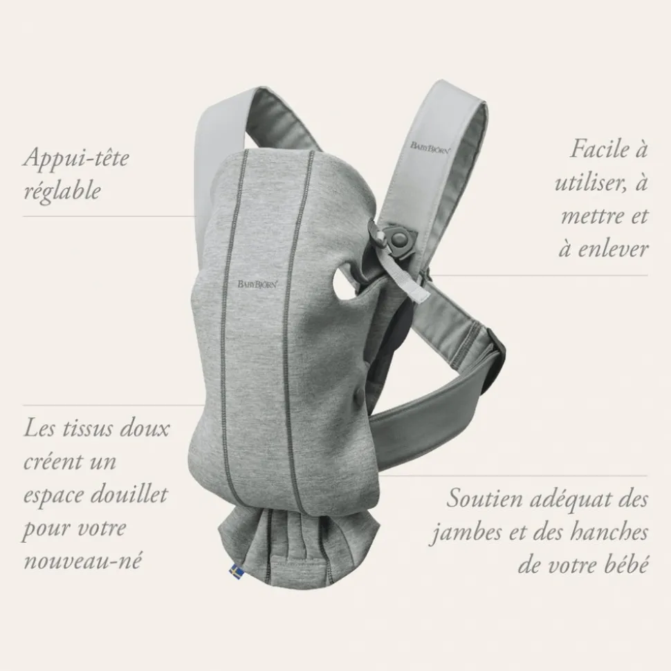 Porte bébé mini coton noir