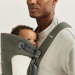 Porte bébé mini coton vert foncé
