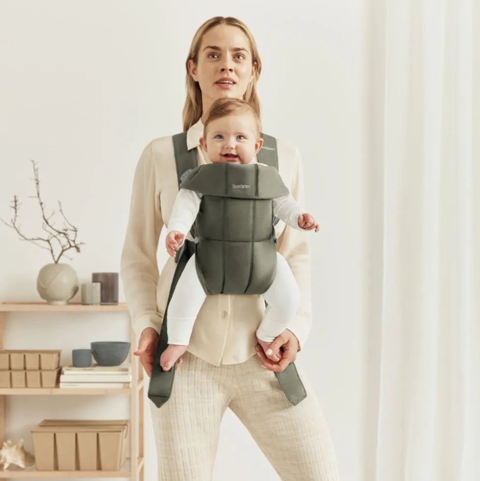 Porte bébé mini coton vert foncé