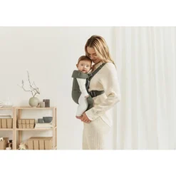 Porte bébé mini coton vert foncé