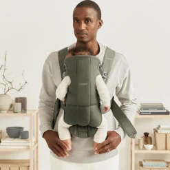 Porte bébé mini coton vert foncé