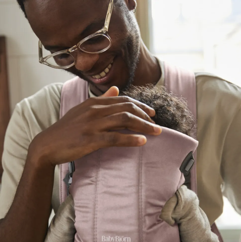 Porte bébé mini coton vieux rose
