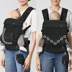 Porte bébé physiologique laya magic black