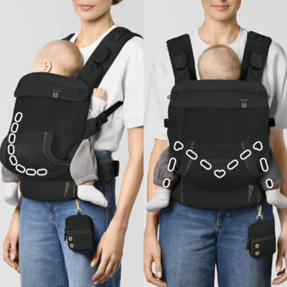 Porte bébé physiologique laya magic black