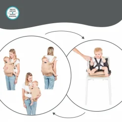 Porte bébé physiologique moov & boost beige noisette