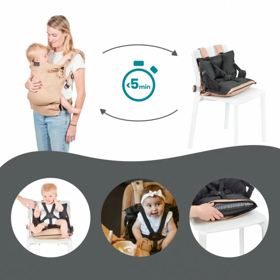 Porte bébé physiologique moov & boost beige noisette