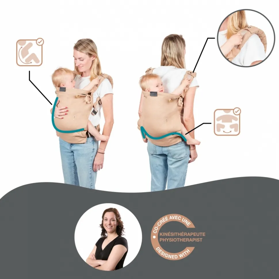 Porte bébé physiologique moov & boost beige noisette